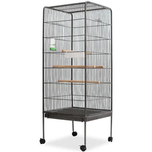 vidaXL Cage à oiseaux Acier Noir 54 x 54 x 146 cm