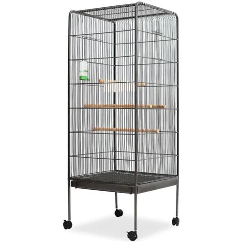 Vidaxl - Cage à oiseaux Noir 54 x 54 x 146 cm Acier
