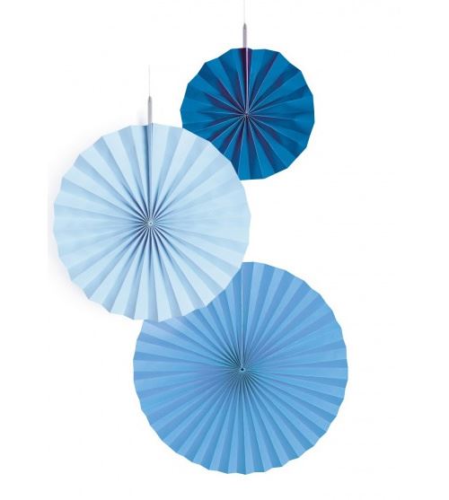 Amscan roues 18/30/38 cm papier bleu 3 pièces