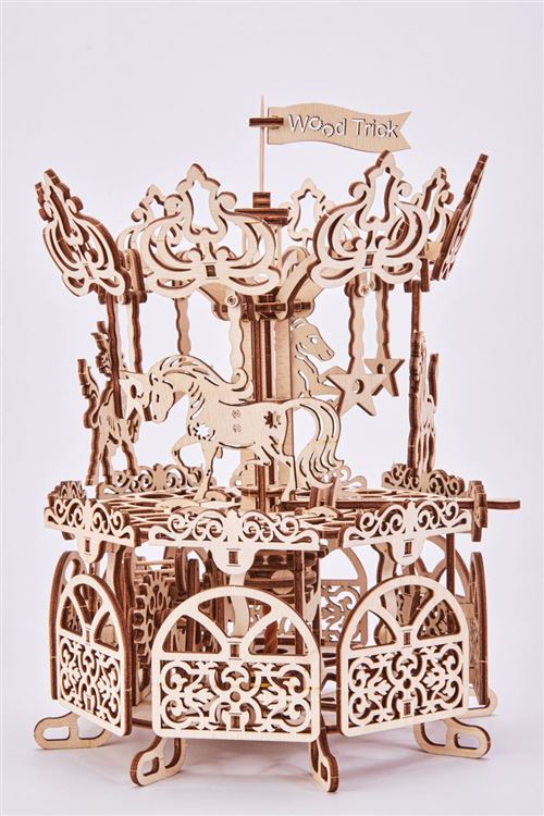 Wood Trick modélisme Carrousel en bois 30 cm marron 179 pièces