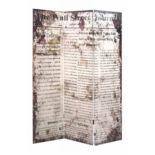 Paris Prix - Paravent Vintage En Bois street 120x180cm Naturel