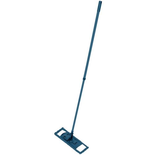 Balai MOP en microfibre et manche téléscopique en métal - Bleu paon- H 74 à 130 cm