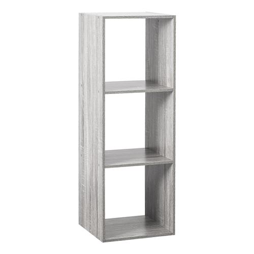 Paris Prix Gris, Gris Atmosphera - Etagère Rectangulaire À 3 Cases Mix - H. 100,5 Cm - Gris - Mix N' Modul
