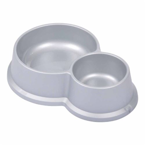 Comparer les prix de Gamelle pour Chien & Chat Double 26cm Argent