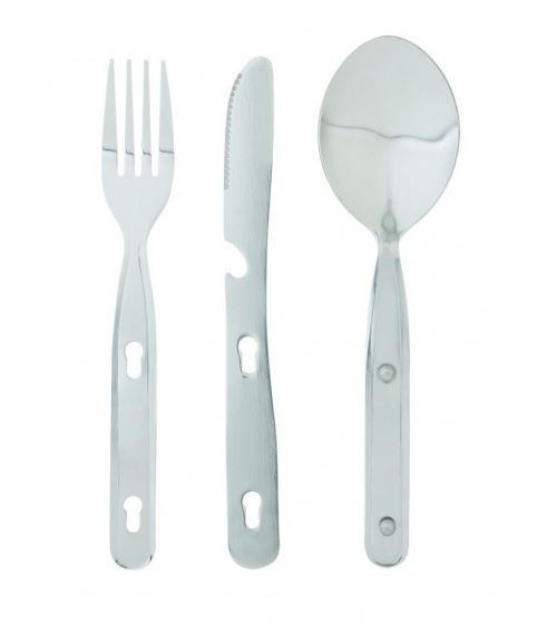 Ferrino couverts de camping en acier inoxydable 18 x 7 cm argent 3 pièces