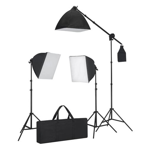 Kit éclairage studio 3 lampes+sofbox+trépieds