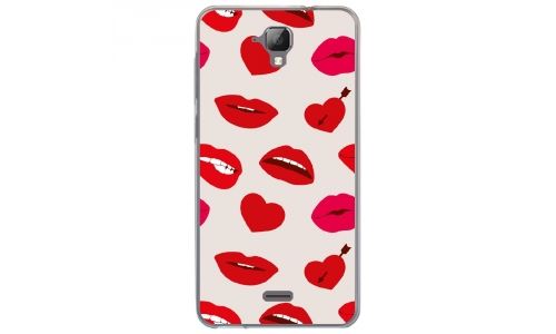 Coque souple pour Altice S40 avec impression Motifs lèvres et coeurs rouges