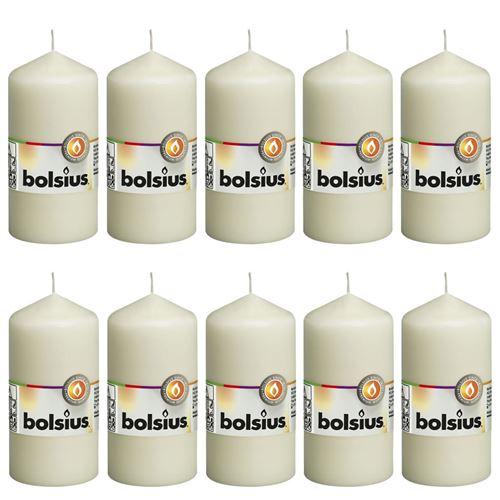 Bolsius Bougies pilier 10 pcs 120x58 mm Ivoire