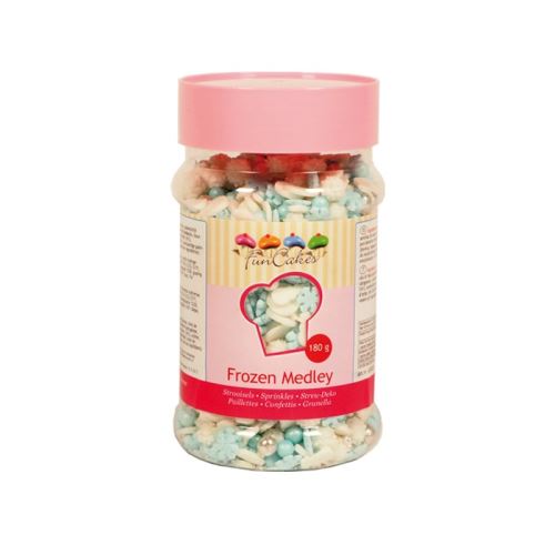 Mix de décorations en sucre Flocons de neige bleu-blanc-argent - 180 g