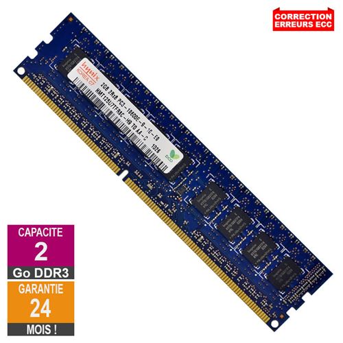Barrette Mémoire 2Go Ram Ddr3 Hynix Hmt125U7Tfr8C-H9 Pc3-10600E 1333Mhz 2Rx8