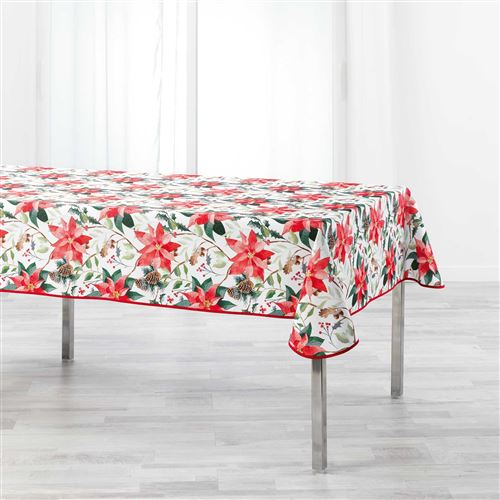 Nappe rectangle 150 x 300 cm polyester imprime la rosiere Blanc