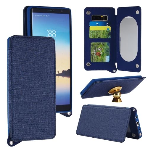 Galaxy Note 8 Housse Etui Cuir PU Mirroir intégré avec Support Bleu ALS52296