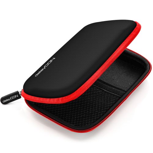 deleyCON Sac de Disque Dur HDD Case Boîtier de Disque Dur - pour Les Disques Durs 2,5 Pouces et SSD - Robuste & Antichoc - 2 Com