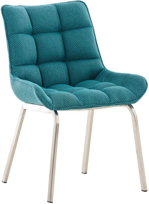 Chaise Saranda en Tissu avec Piètement en acier inoxydable - Assise Turquoise