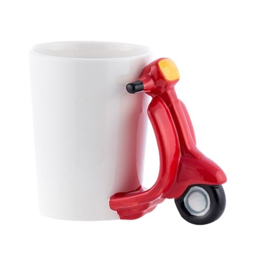 Tasse rétro scooter - Mug scoot vespa pour café et thé rouge