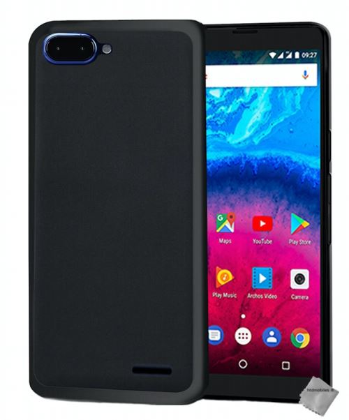 Coque silicone gel fine pour Archos Core 55S Ultra avec film ecran - NOIR