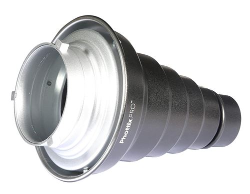 Phottix Pro Snoot conique avec 5 Gels/Nid d'abeille/Monture pour Phottix Indra 500 TTL Noir