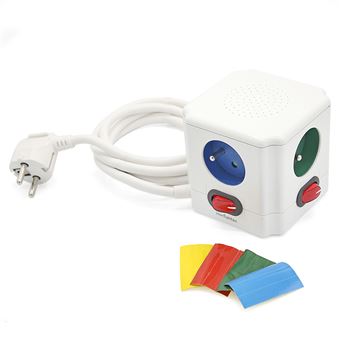 Bloc multiprise Magic Cube 4-prises/ 2 entrées USB 1.4m GreenBlue GB118
