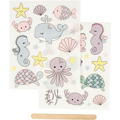 autocollants à frotter animaux marins 12 x 15,5 cm