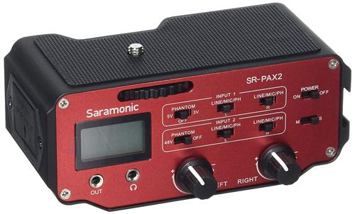 Saramonic SR-PAX2 Adaptateur audio 2 canaux pour DSLR/Black Magic caméra de poche Noir