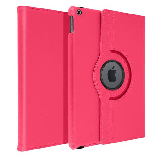 Etui pour iPad 2021 2020 et 2019 10.2 Int&eacute;grale Support Rotatif 360&deg; Rose fuchsia