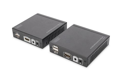 DIGITUS Professional DS-55502 4K HDMI KVM Extender Set Rallonge écran-clavier-souris-audio HDBaseT USB jusqu'à 70 m