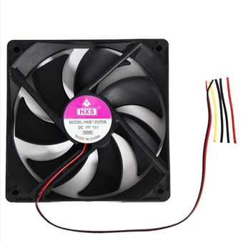 Ventilateur d'ordinateur 2pcs 120mm 120x25mm 12V 4Pin _ Noir - 1