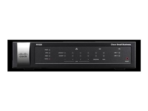Cisco Small Business RV320 - Router - 4-poorts switch - GigE - WAN-poorten: 2