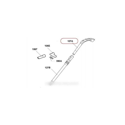 Pièces Détachées Aspirateur Electrolux Poignee Flexible Complete pour Aspirateur Electrolux
