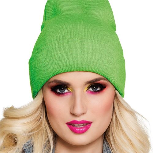 bonnet vert fluo adulte