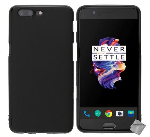 Housse etui coque pochette silicone gel fine pour OnePlus 5 + verre trempe - NOIR - htdmobiles