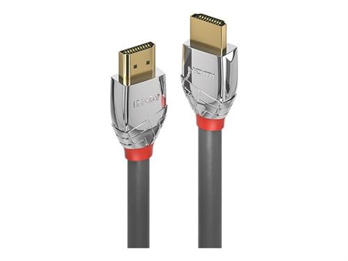 Lindy Cromo Line Standard - HDMI-kabel met ethernet - HDMI male naar HDMI male - 10 m - drievoudig afgeschermd - grijze laarzen - 4K ondersteuning