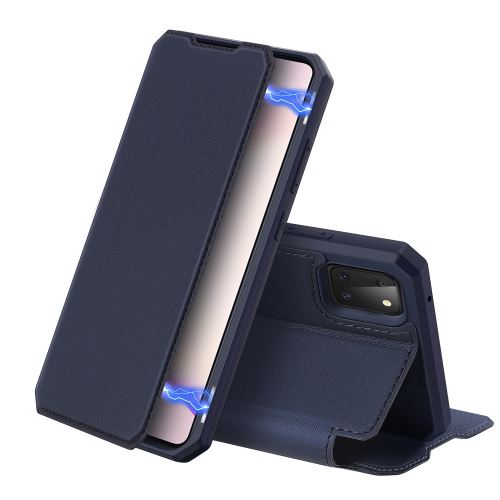 Etui en PU peau x auto-absorbée avec porte-carte bleu pour votre Samsung Galaxy Note 10 Lite/A81