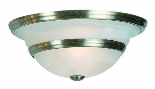 Globo lighting plafonnier laiton antique verre 34x15cm e27-230v-2x60w