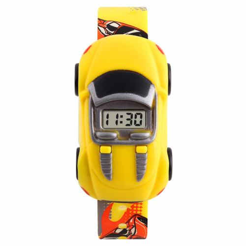 Montre Enfant Quartz Forme de voiture Jaune