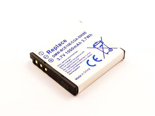 Batterie compatible PAN CGA-S008, DMW-BCE10E, Li-ion, 3,7V, 1000mAh, 3,7Wh