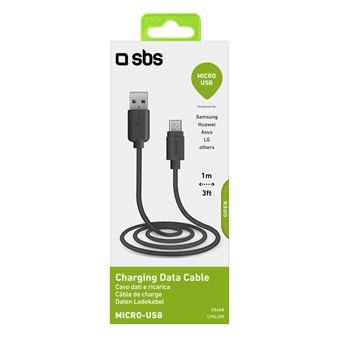 SBS LTHL200 - Câble pour données - connecteur pour téléphone portable mâle pour USB mâle - 10 cm