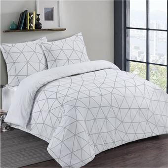 260x240cm avec 2 taies Volant Plat Vision Parure Hugo Blue 100/% Coton