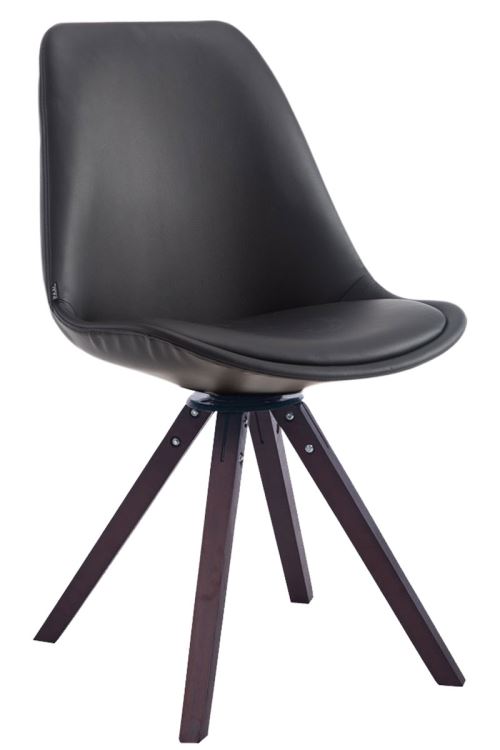 Chaise Calais pivotante pieds bois de hêtre carrés Teinte Noyer - Couelur Noir