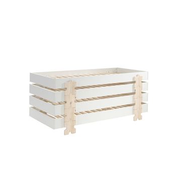 4 Lits Modulo Puzzle Blancs Empilables 90x200 L 203,6 x Lg 93,8 x H 27,5 cm - 1