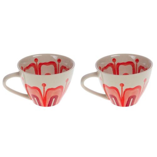Non Communiqué Multicolore Tasse À Thé Debbie (Lot De 2) - Amadeus - Grès - Image 1