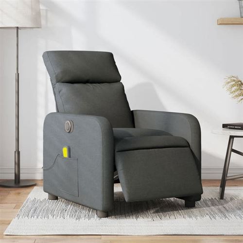 Non Communiqué Gris Vidaxl Fauteuil De Massage, Relaxation Électrique Réglable Tissu Foncé