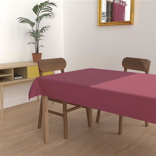 Nappe anti-tâches rectangle 140X300 cm ALIX framboise, par Soleil d'Ocre