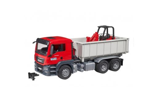 Bruder 03767 - Camion MAN TGS avec benne amovible et chargeur Schäffer