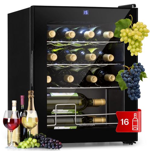 Klarstein Shiraz 16 Uno - Frigorifero Per Vini, 42 L, Pannello Di Controllo Touch, 131 W, 5-18°c