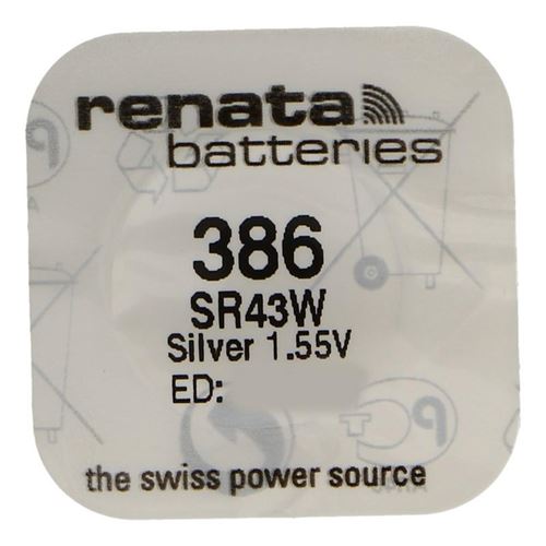 RENATA Pile bouton Silver Oxyde 386 / SR43W 0% mercure