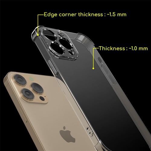 Coque iPhone 13 Pro Max Antichoc Silicone bords renforcés + 2