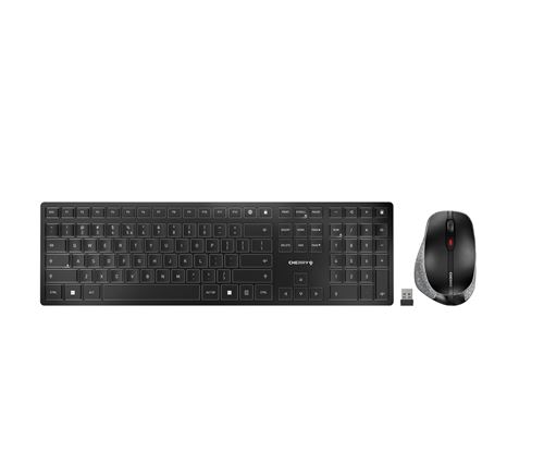 Cherry Gris Dw 9500 Slim Clavier Souris Incluse Universel Rf Sans Fil + Bluetooth Qwerty Espagnole Noir, - Neuf - Image 3