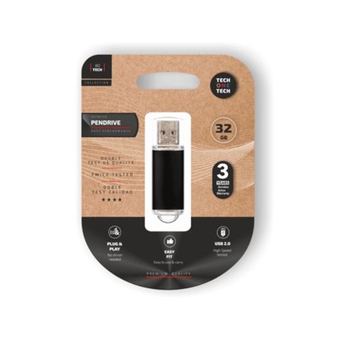 TechOneTech Clé USB Tech Basic Mémoire USB 2.0 32 Go - Noire