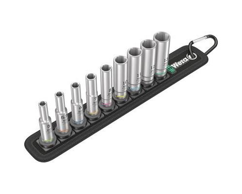 Non Communiqué Wera Belt A Deep 1 05004525001 6 Pans Intérieurs Jeu De Douilles 9 Pièces 1/4
